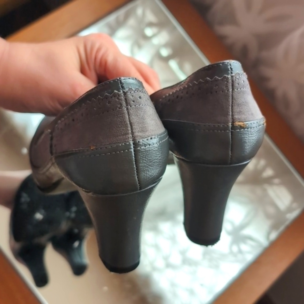 AEROSOLES Women's Size 8M Gray Classic High Heel Round Toe Heels - Picture 5 of 13
